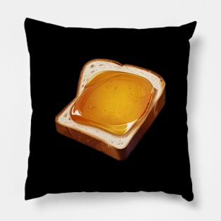 Honey Bee Toast Sandwich Bread Beekeeper Vintage Yummy Kawaii Coffee Pillow