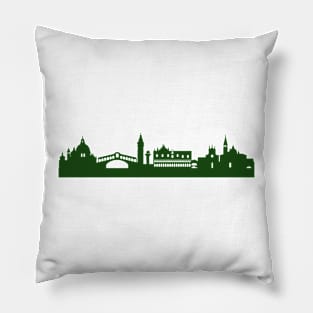 VENICE skyline in forest green Pillow