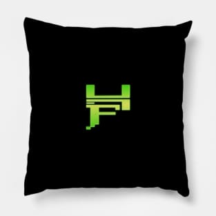 Hyperbolic Fabrications monogram logo GLOWING GREEN Pillow