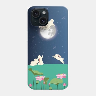 bunny with Moon phone case Phone Case