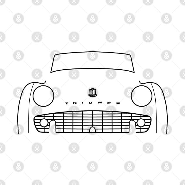 Triumph TR3 classic car outline graphic (black) by soitwouldseem