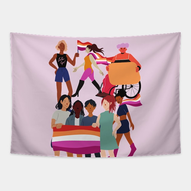 Lesbian pride Tapestry by Natalice