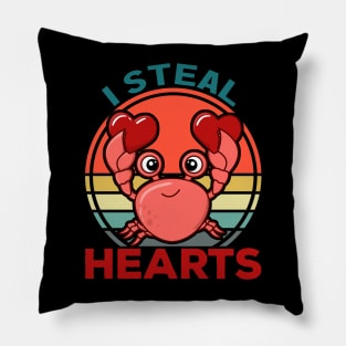 I Steal Hearts Crab Valentine's day Pillow