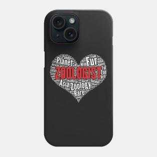 Zoologist Heart Shape Word Cloud Design print Phone Case