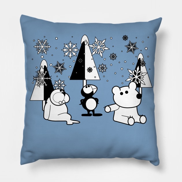 Snowberry picking time Pillow by Narwhal_Cunt