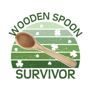 Wooden Spoon Survivor Funny St Paddys day Design T-Shirt