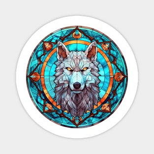 Stained Glass Wolf #1 Magnet