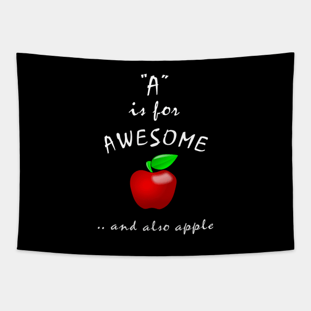 A is for Awesome and also Apple Tapestry by Slap Cat Designs