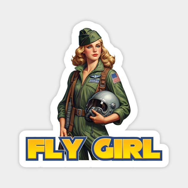 Fly Girl Magnet by Rawlifegraphic