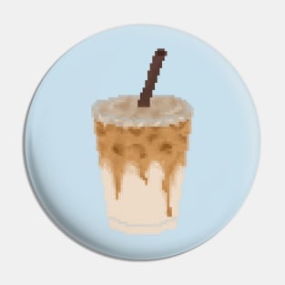 Ice coffee pixel art Pin