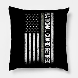 National Guard Retired American Flag Proud Patriotic Gift Pillow