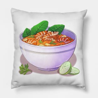Thai Food Watercolor Pillow