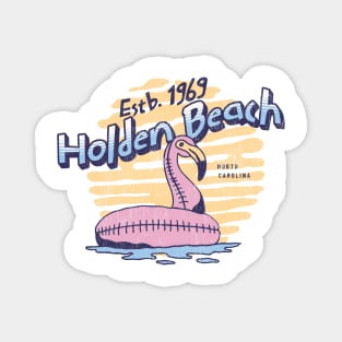 Holden Beach, North Carolina Ocean Float Flamingo Magnet