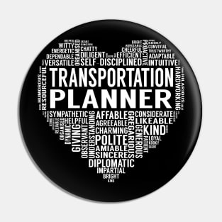 Transportation Planner Heart Pin