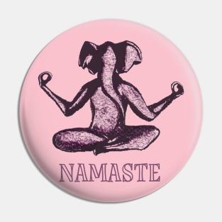 Yoga Elephant Namaste Pin