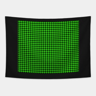 Black and Green Houndstooth Tapestry