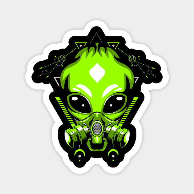 alien mask retro vintage Magnet by SHINIGAMII