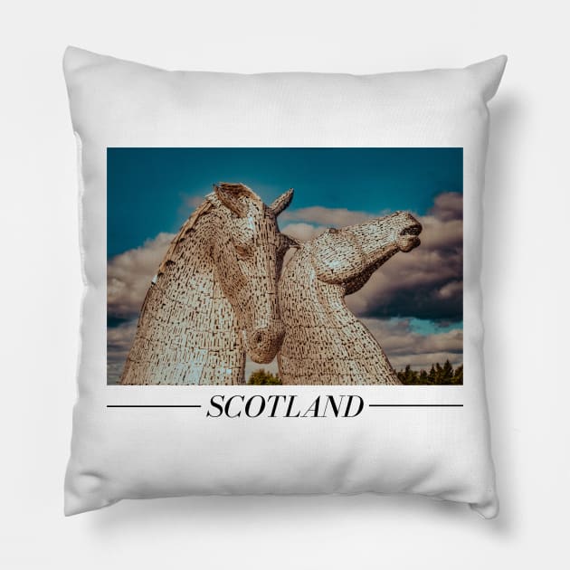 Kelpies, Scotland | Unique Beautiful Travelling Home Decor | Phone Cases Stickers Wall Prints | Scottish Travel Photographer  | ZOE DARGUE PHOTOGRAPHY | Glasgow Travel Photographer Pillow by zohams