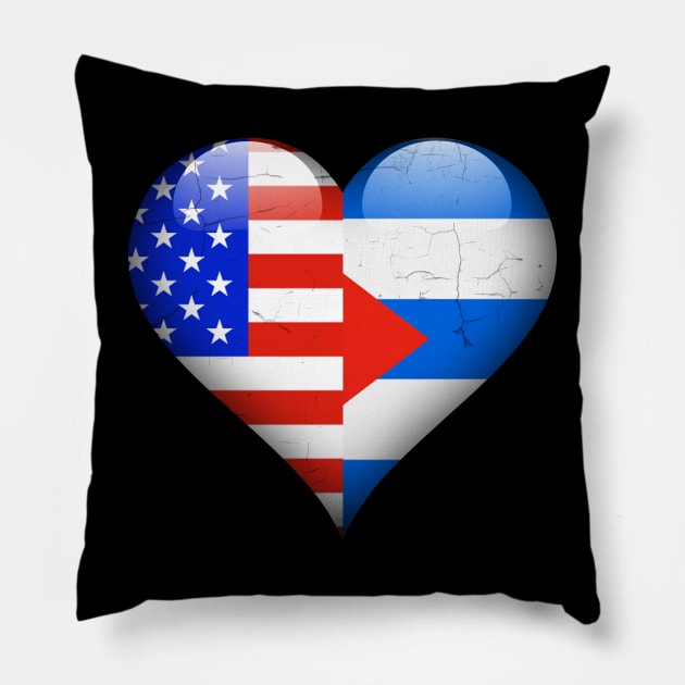 Half American Half Cuban - Gift for Cuban From Cuba Pillow by Country Flags