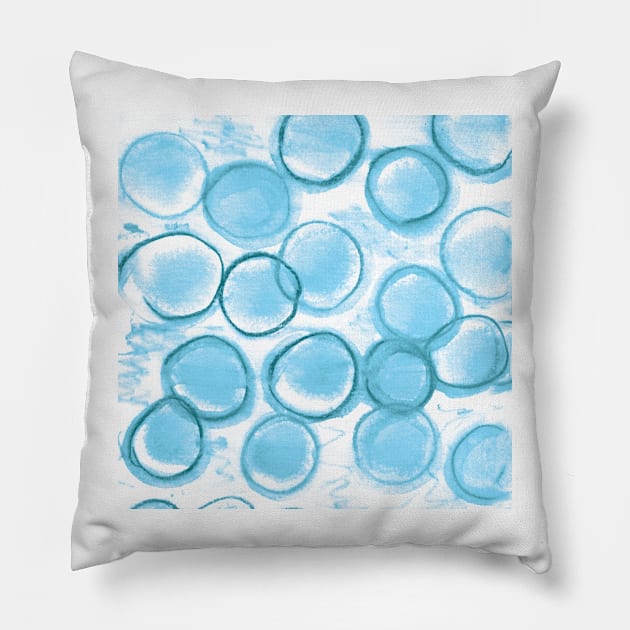 Blue Circles Pillow by lizplummer