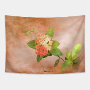 Peach Flowers Digital Art Tapestry