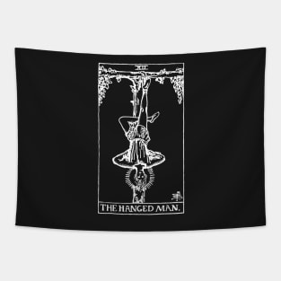 The Hanged Man Tarot in white Tapestry