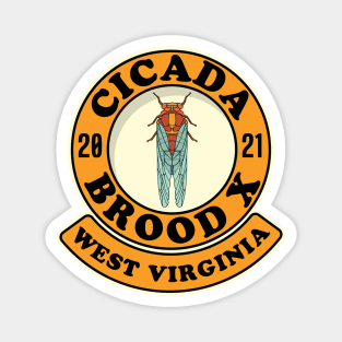 Cicada 2021 Brood X West Virginia WV Magnet