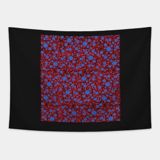 red and blue polka dot design pattern Tapestry