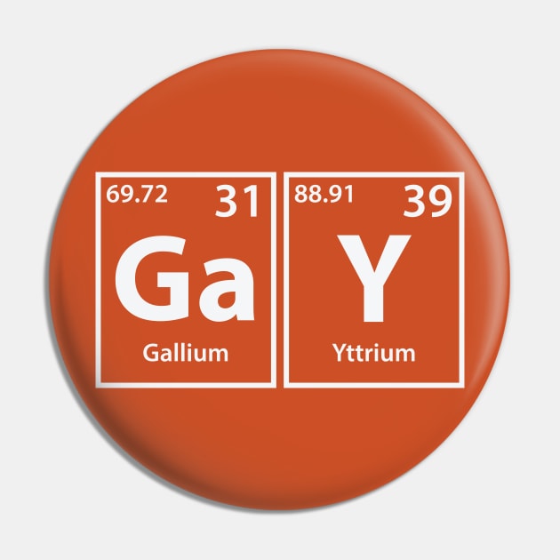 Gay (Ga-Y) Periodic Elements Spelling Pin by cerebrands