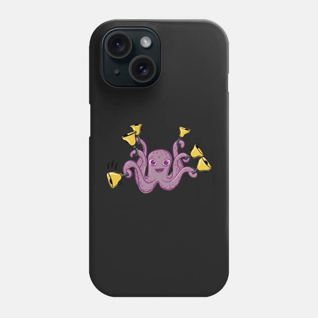 Octopus Ringing Handbells Cartoon Phone Case by SubtleSplit