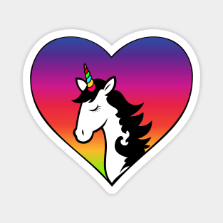 Unicorn Rainbow Pride Heart Magnet