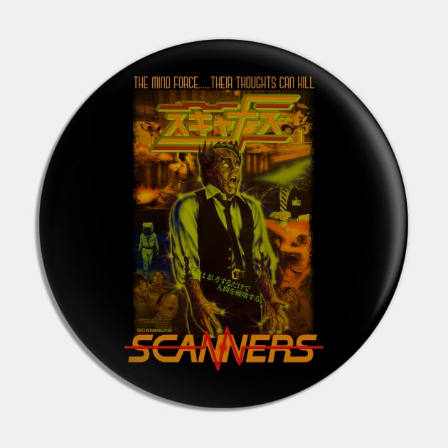Scanners, Classic Horror, (Version 2) Pin by The Dark Vestiary