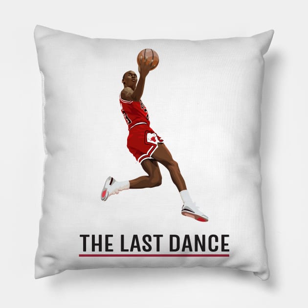 Michael Jordan - The Last Dance White Pillow by midaillustrator