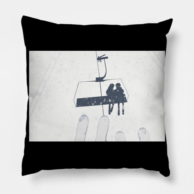 Skier Gift Idea Pillow by Sticky T