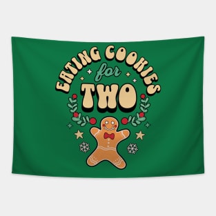 Eating Christmas Cookies for Two - Pregnancy Reveal Xmas Tapestry