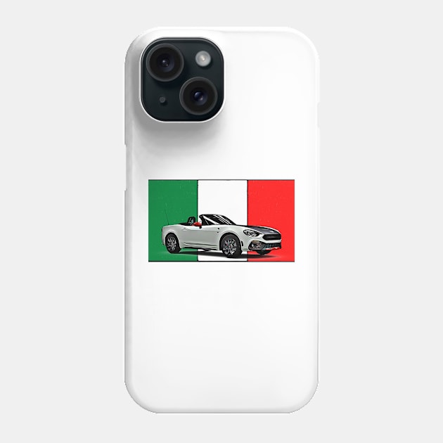 Abarth 124 Italian Print Phone Case by Auto-Prints