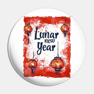 Lunar New Year Spectacular: Red & Yellow Paintbrush Delights Pin
