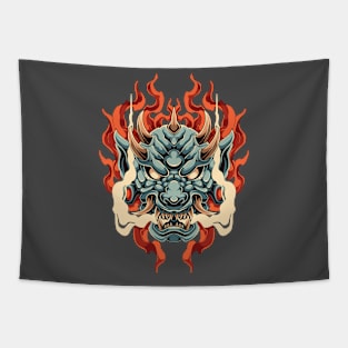 Japanese Demon Mask Soft Tapestry