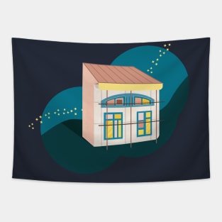 A Star Night's House Tapestry