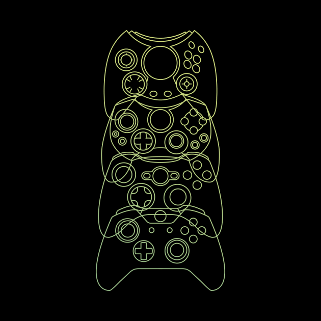 Xbox Controller Evolution (Green Lines) by ZeroSagitary