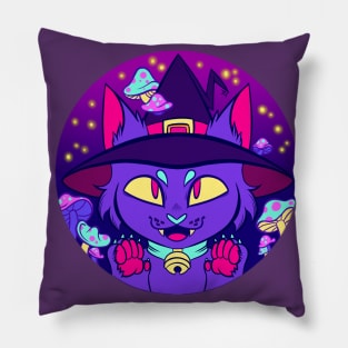 Mushroom Witch Cat Pillow