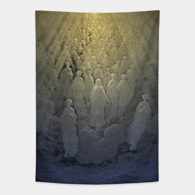 High Resolution Gustave Doré Illustration The Glowing Souls Tinted Tapestry by tiokvadrat