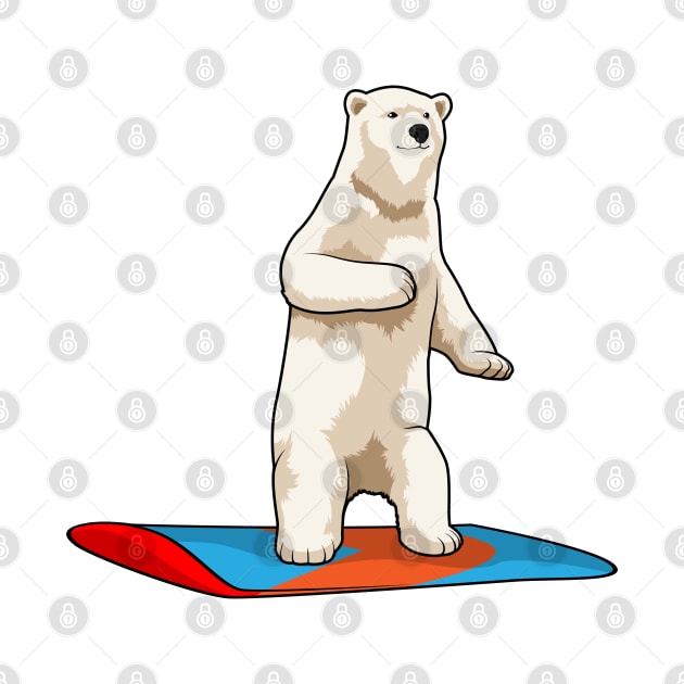 Polar bear as Snowboarder with Snowboard by Markus Schnabel