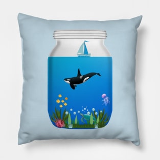 Sea world in a jar - Kawaii Pillow