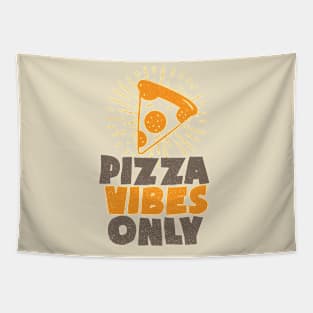 Pizza Vibes Only Vintage Colorful Tapestry