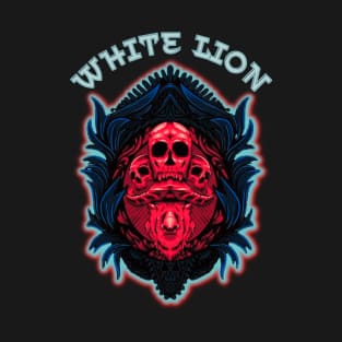 demon skull and buffalo ~ White Lion T-Shirt