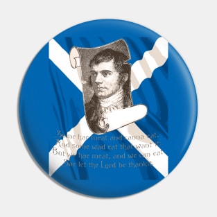 Selkirk Grace Burns Night And Scottish Saltire Pin