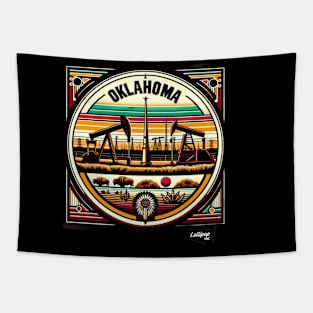 Oklahoma Echoes: Plains & Prosperit - American Vintage Retro style USA State Tapestry