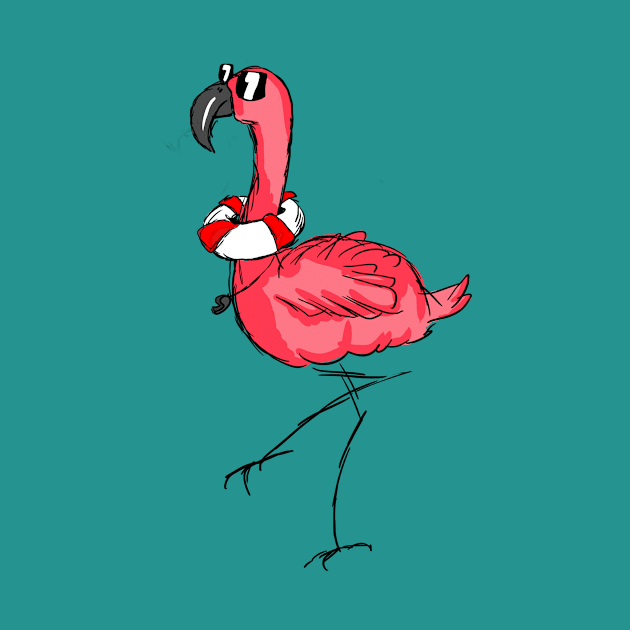 Lifeguard Flamingo by PolygoneMaste