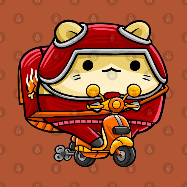 Cute Hamster Food Delivery Driver by MEDZ